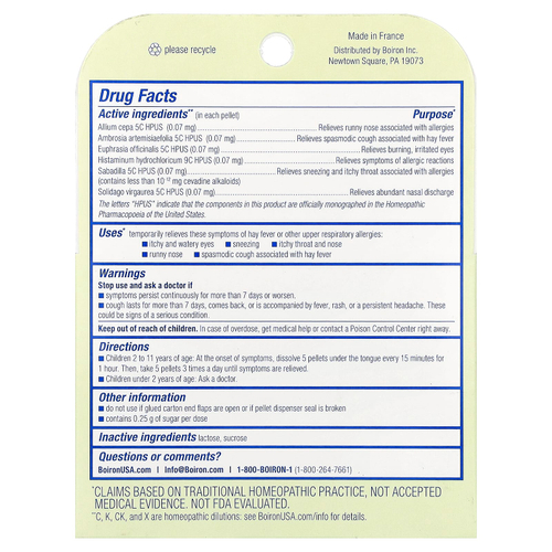 Boiron, AllergyCalm™ для детей, для детей от 2 лет, 3 тюбика по 80 гранул