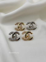 Пуговицы Шан. серебро лого жемчуг/глянец 18 мм