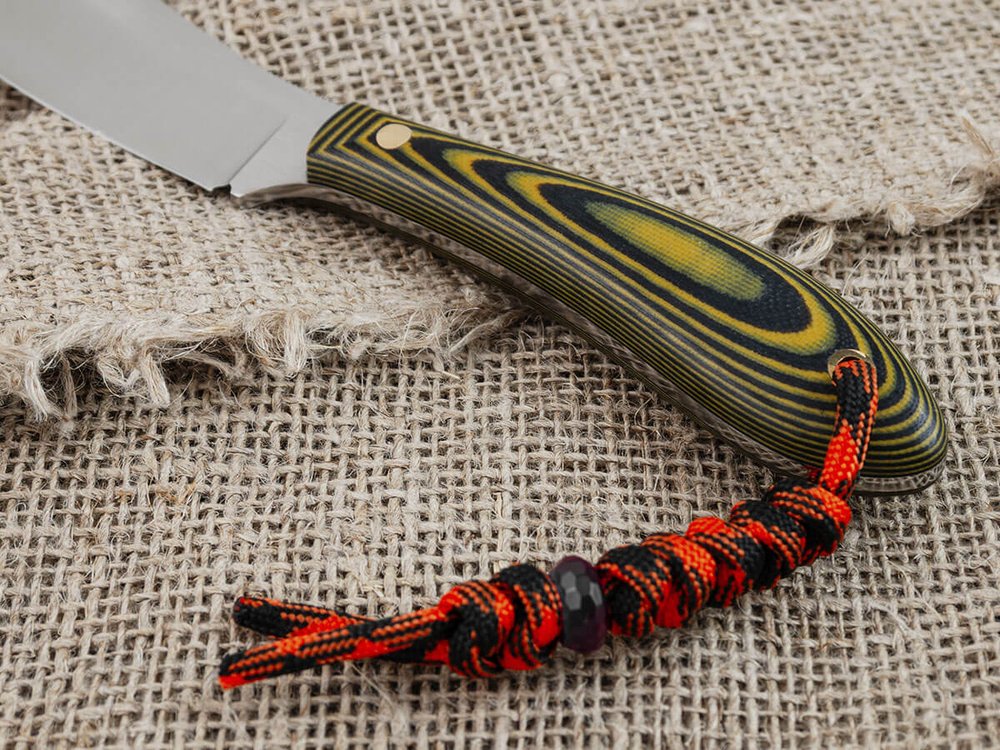 Нож для бушкрафта "Канадец", сталь VG-10/Elmax, рукоять G10 (жёлтая)