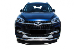Защита заднего бампера (нержавейка) Kia Sportage (2016-2021) d57 волна