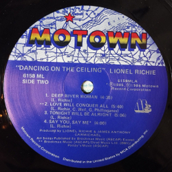 Винтажная виниловая пластинка LP Lionel Richie Dancing On The Ceiling (USA 1986) Deep River Woman