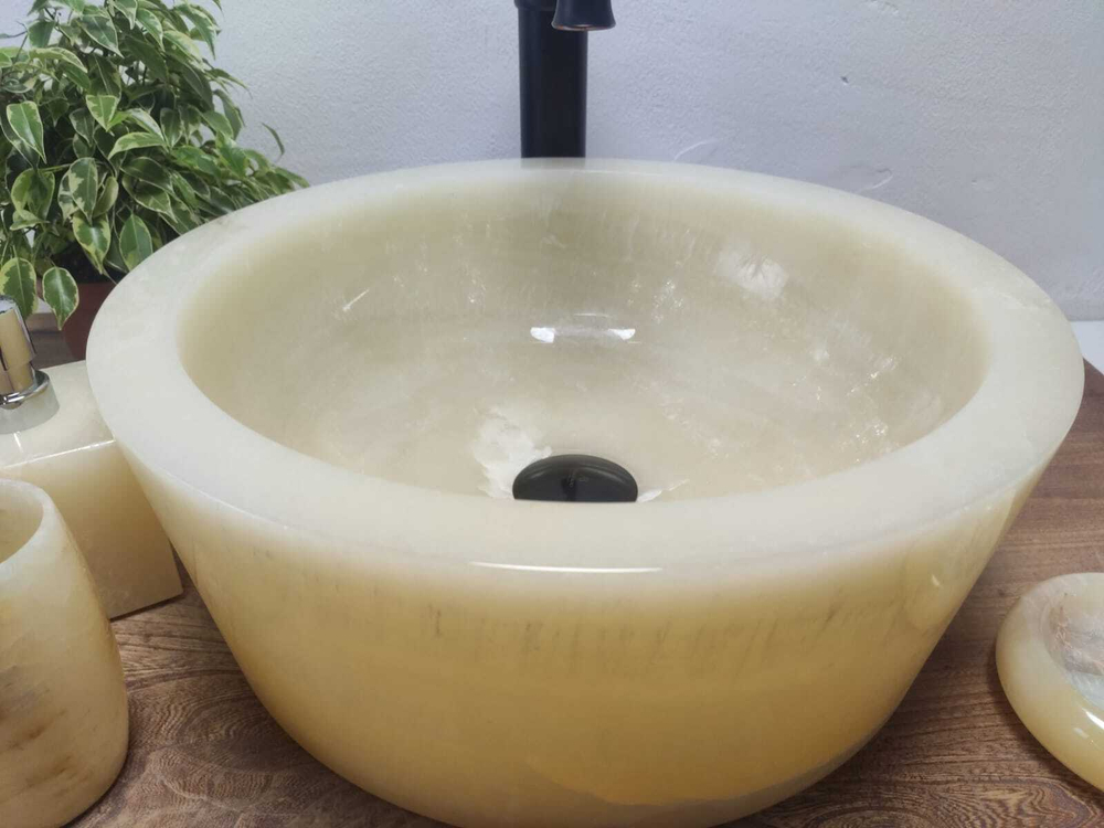 Раковина из оникса Drum Yellow Small DO-61069 40*40*15