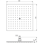 Квадратный верхний душ 300 мм Ideal Standard IDEALRAIN A5805GN