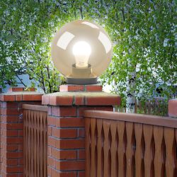 Садово-парковый светильник ЭРА НТУ 01-100-303 шар золотистый на опору / кронштейн IP44 Е27 max100Вт d300mm