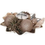 Подсвечник новогодний «Изящный вечер» 20 см, Шампань