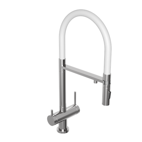 Смеситель для кухни Abelsberg Venta IXF73979CH c гибким изливом и возможностью подключения фильтра для воды, цвет лянцевый хром