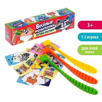 Настольная игра на реакцию и внимание "Весёлые молоточки", котики-енотики