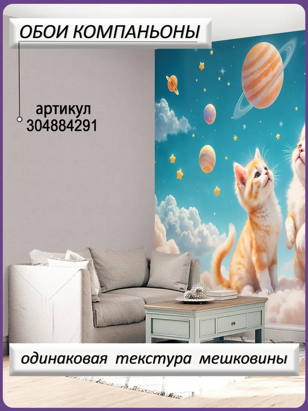 3D Фотообои котики в космосе