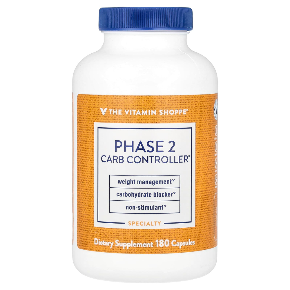 The Vitamin Shoppe, Phase 2 Carb Controller®, 1000 мг, 180 капсул (500 мг на капсулу)