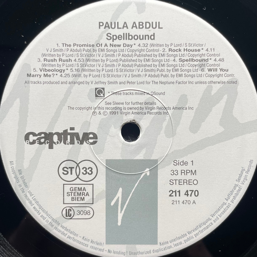 Paula Abdul - Spellbound (Германия 1991г.)