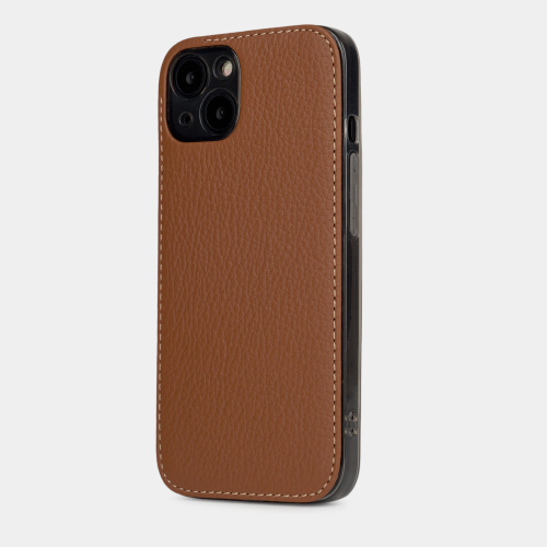 Чехол для iPhone 15 из кожи теленка, цвета карамель