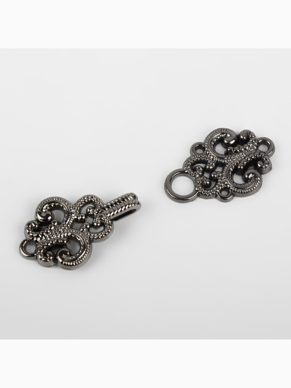 Декоративная застёжка, 4,5 × 1,5 см, цвет чёрный, 3026014