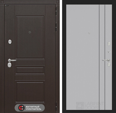 Входная дверь Лабиринт МЕГАПОЛИС - 10 Серый софт рельеф