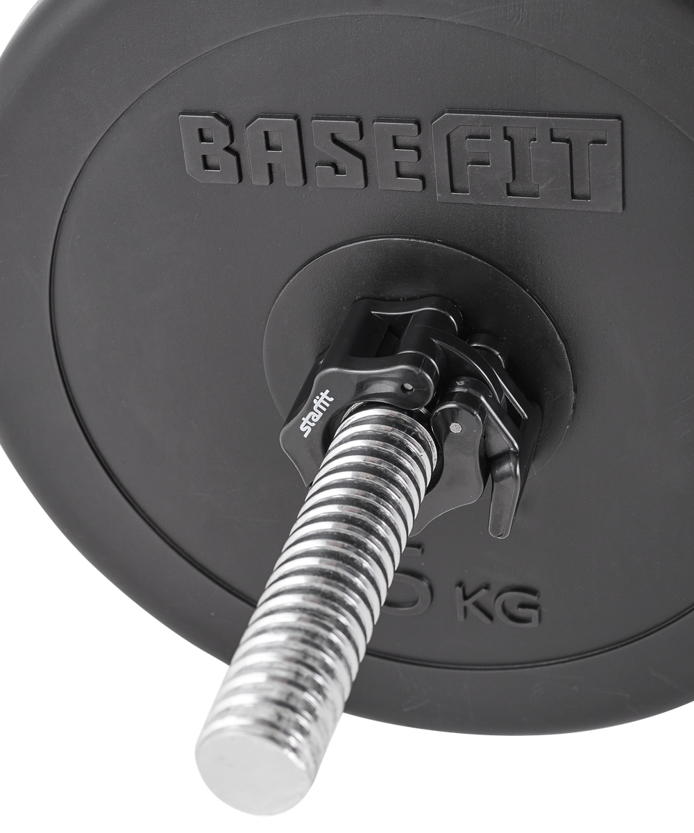 Замки с фиксатором для грифа BB-109, d=26 мм, пластиковые, черный, 2 шт.