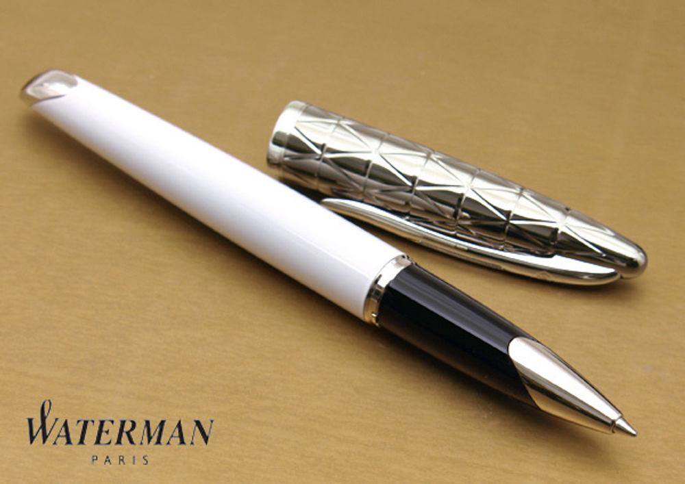 Ручка-роллер Waterman Carene, цвет: Contemporary white ST, стержень: Fblck
