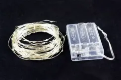 Светодиодная нить Роса 10 м., 100 холодных белых LED ламп, прозрачный провод, Winner (w.01.4T.100-)