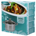 Кастрюля нерж, 3.5 л, с крыш, кругл, Катунь, Элис, КТ16-D-20, индукц