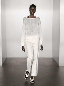 Massimo Dutti Свитер из 100% льна, белый