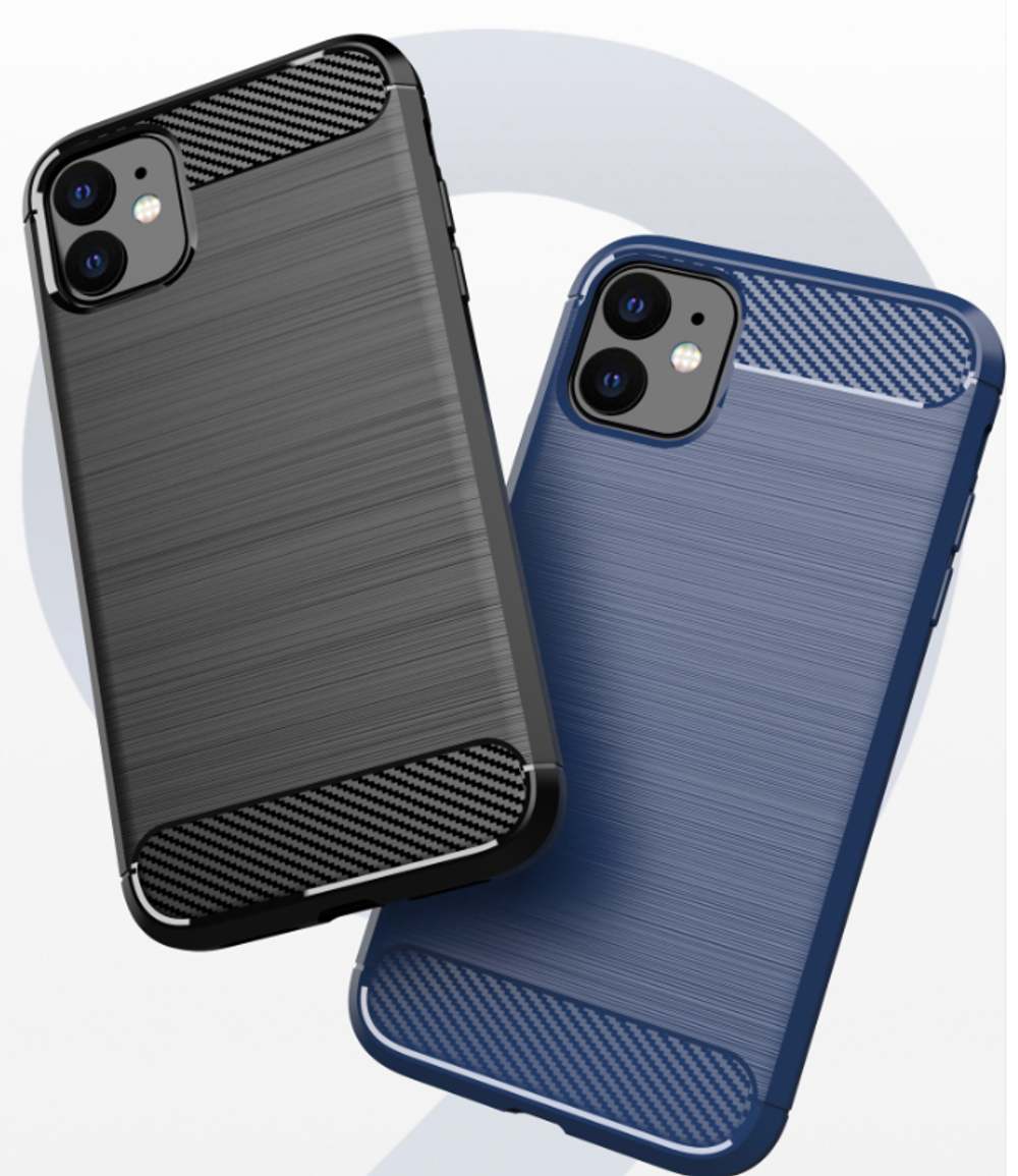 Чехол для iPhone 11 цвет Blue (синий), серия Carbon от Caseport