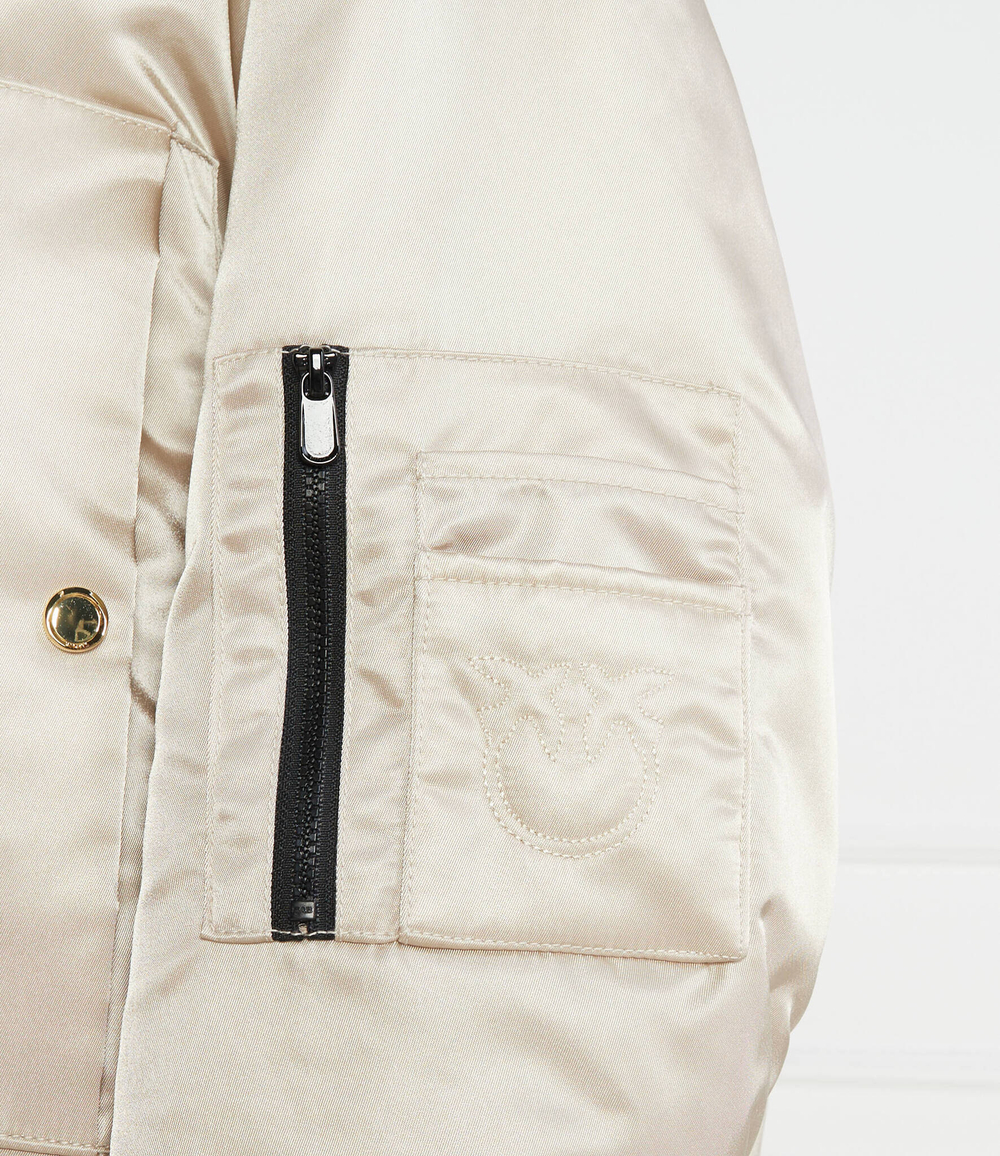 Сатиновая куртка бомбер Pinko - бежевый(103014 A1NP)