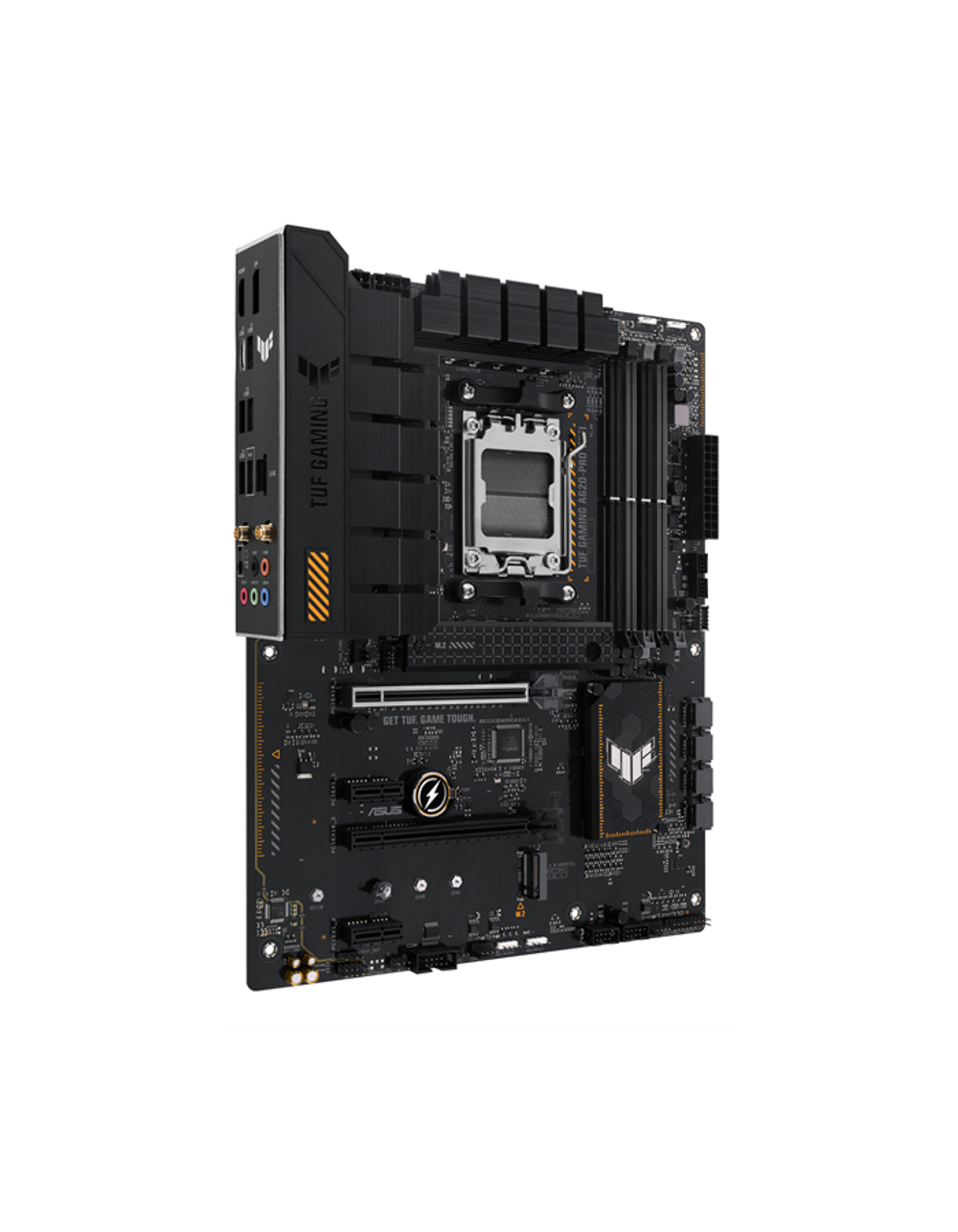 Материнская плата ASUS TUF GAMING A620-PRO WIFI, AM5, A620, 4*DDR5, 4*SATA, 2*M.2, 2*USB 3.2, 3*USB 2.0, Type-C, 2*PCIx16, 2*PCIx1, DP+HDMI, ATX; 90MB1FR0-M0EAY0
