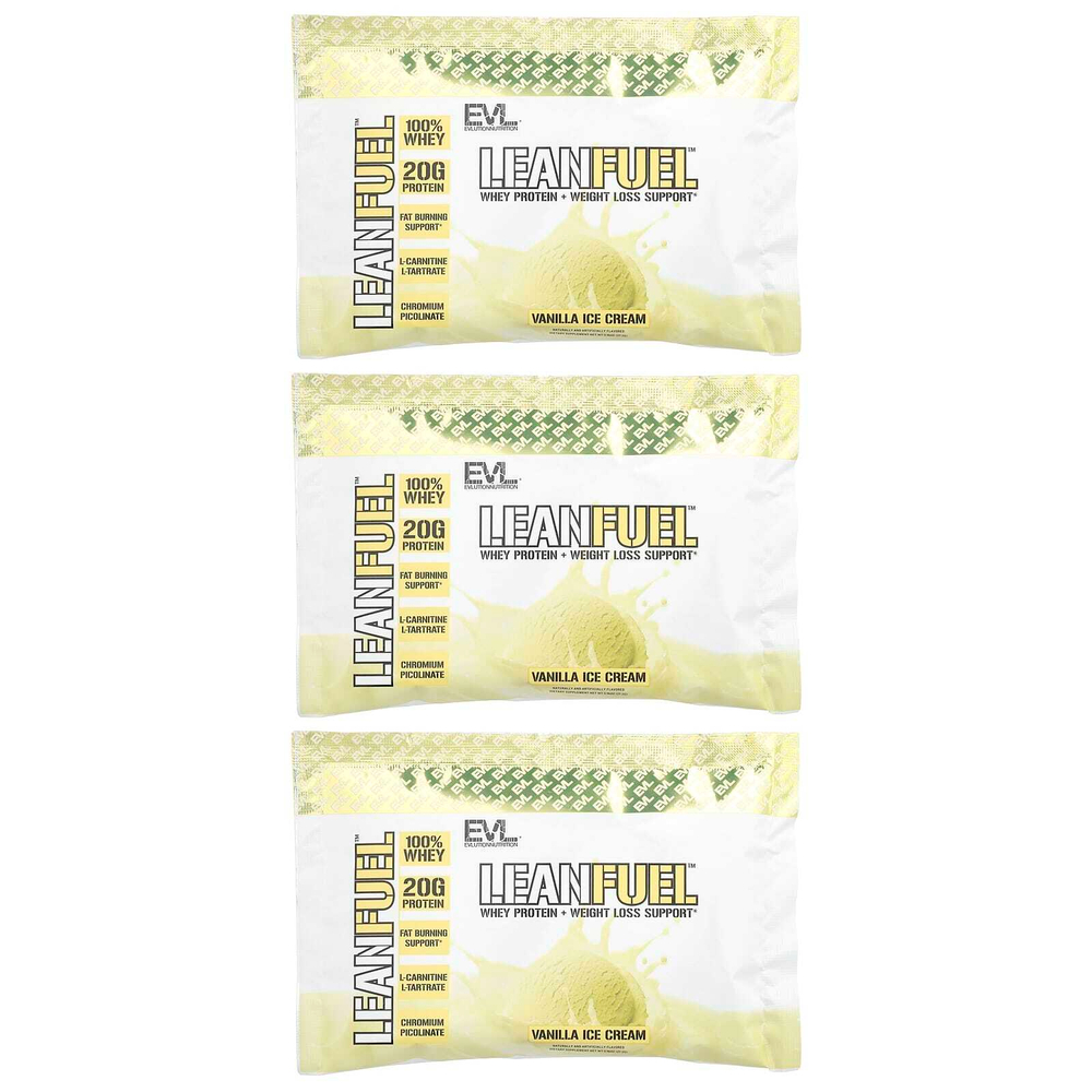 EVLution Nutrition, LeanFuel ™, ванильное мороженое, 3 пакетика по 27,1 г (0,96 унции)