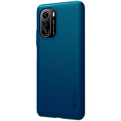 Тонкий жесткий чехол синего цвета (Peacock Blue) от Nillkin для Xiaomi Poco F3 (11i, 11X, 11X Pro, Redmi K40) серия Super Frosted Shield