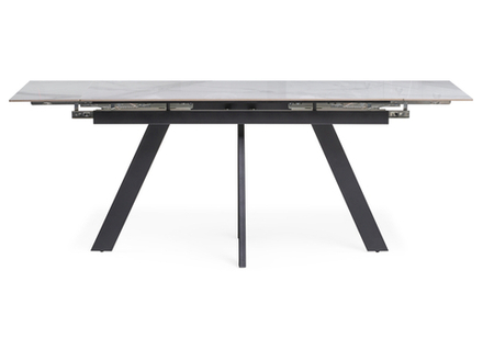 Керамический стол Woodville Невис 140(200)х80х76 creto statuario cara polished, черный