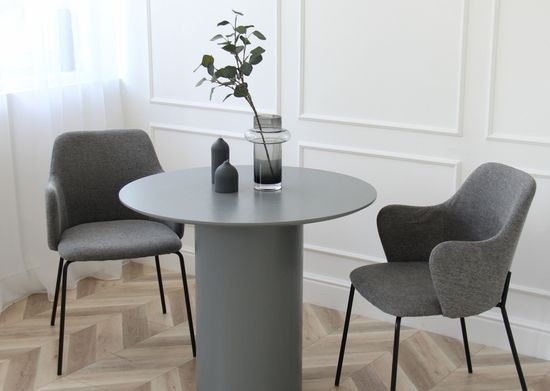 Стол обеденный Type D 90 см основание D 39 см (серый)