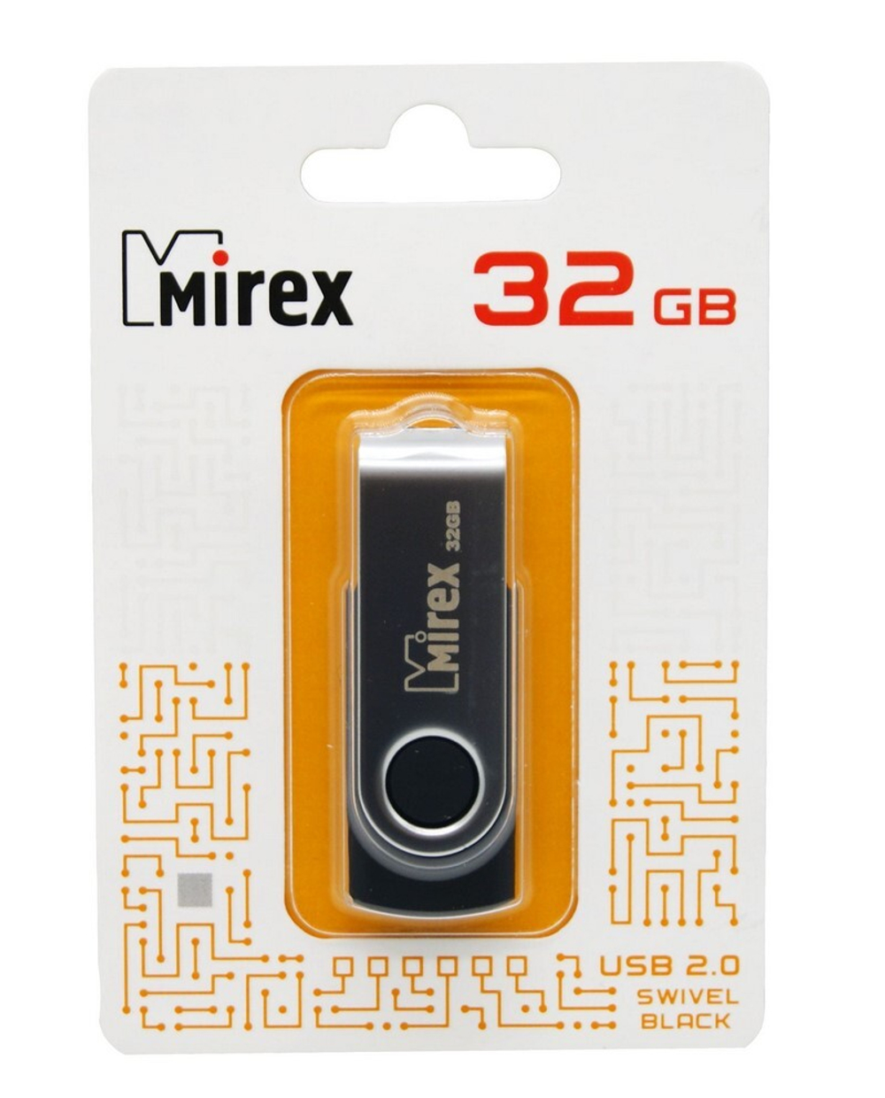 USB карта памяти 32ГБ Mirex Swivel Black (13600-FMURUS32)