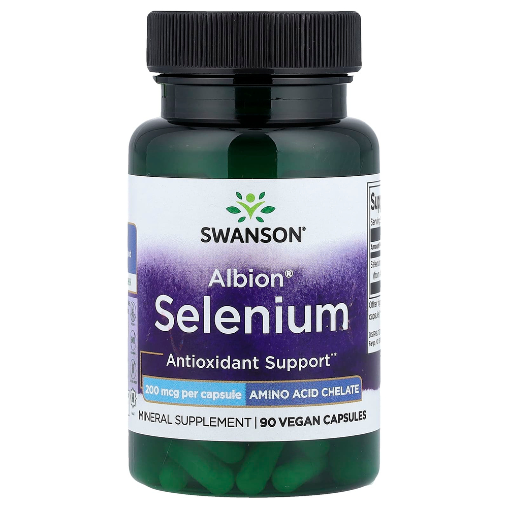 Swanson, Albion®, селен, 200 мкг, 90 веганских капсул