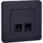 Розетка компьютерная 2-м Inspiria RJ45 кат.5E UTP антрацит IEK 673838