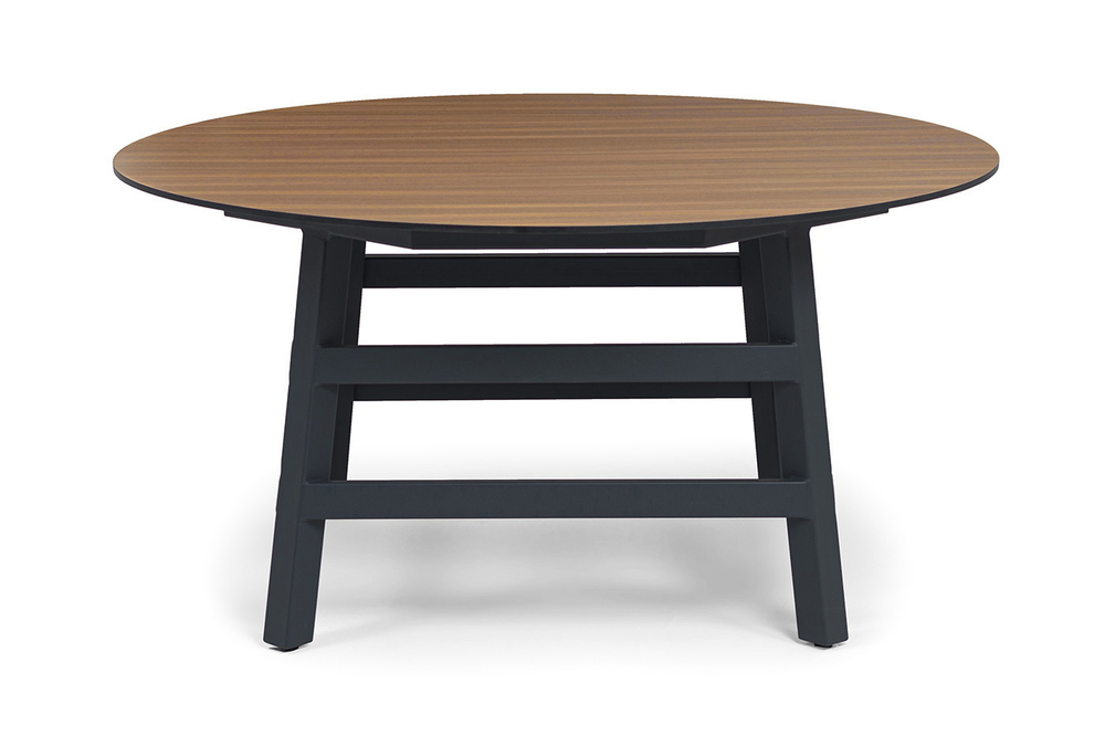 "Рио" стол из HPL круглый Ø160см, H75, цвет столешницы "дуб"