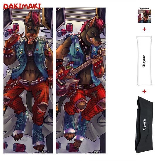 Дакимакура фурри Доберман панк арт. 1206