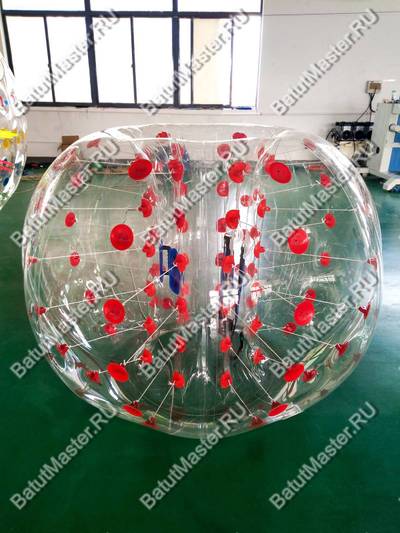 Бампербол ТПУ, диаметр 1 м, с красными держателями