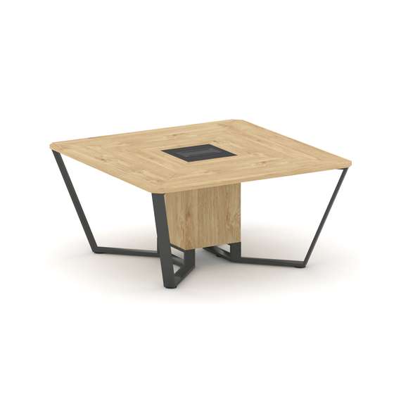 Steel Meet Стол переговорный квадратный KM-PR.B.SP-08 Тиквуд Светлый/Графит Глянец/Металл Антрацит 1