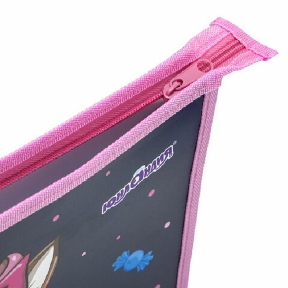 Папка для тетрадей 1 отделение А4 на молнии Юнландия Donut worry, пластик