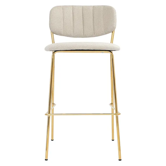 Барный стул Eirill, 71 см, серый шенилл с золотыми ножками