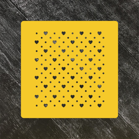 Трафарет-фон №4 Точки и сердечки