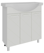 Тумба под раковину, 3 двери, 1000, коллекция (Астра, Santek (Энигма), Основной, Белый снег, Молочный глянец)