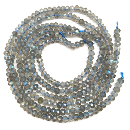 Лабрадорит граненый 3х2 мм, бусины (нить)