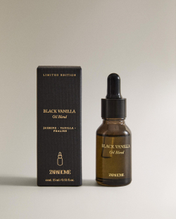 Zara Home Эфирное масло для аромадиффузора Black Vanilla 15 мл, концентрат для ароматизации дома, сладкий гурманский, Чёрный