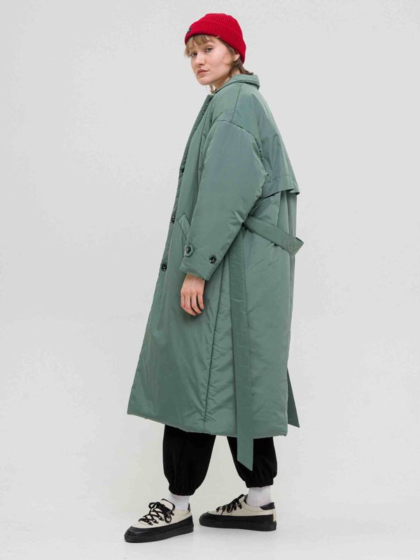 Плащ Утепленный FOS Женский Зеленый - фото 2