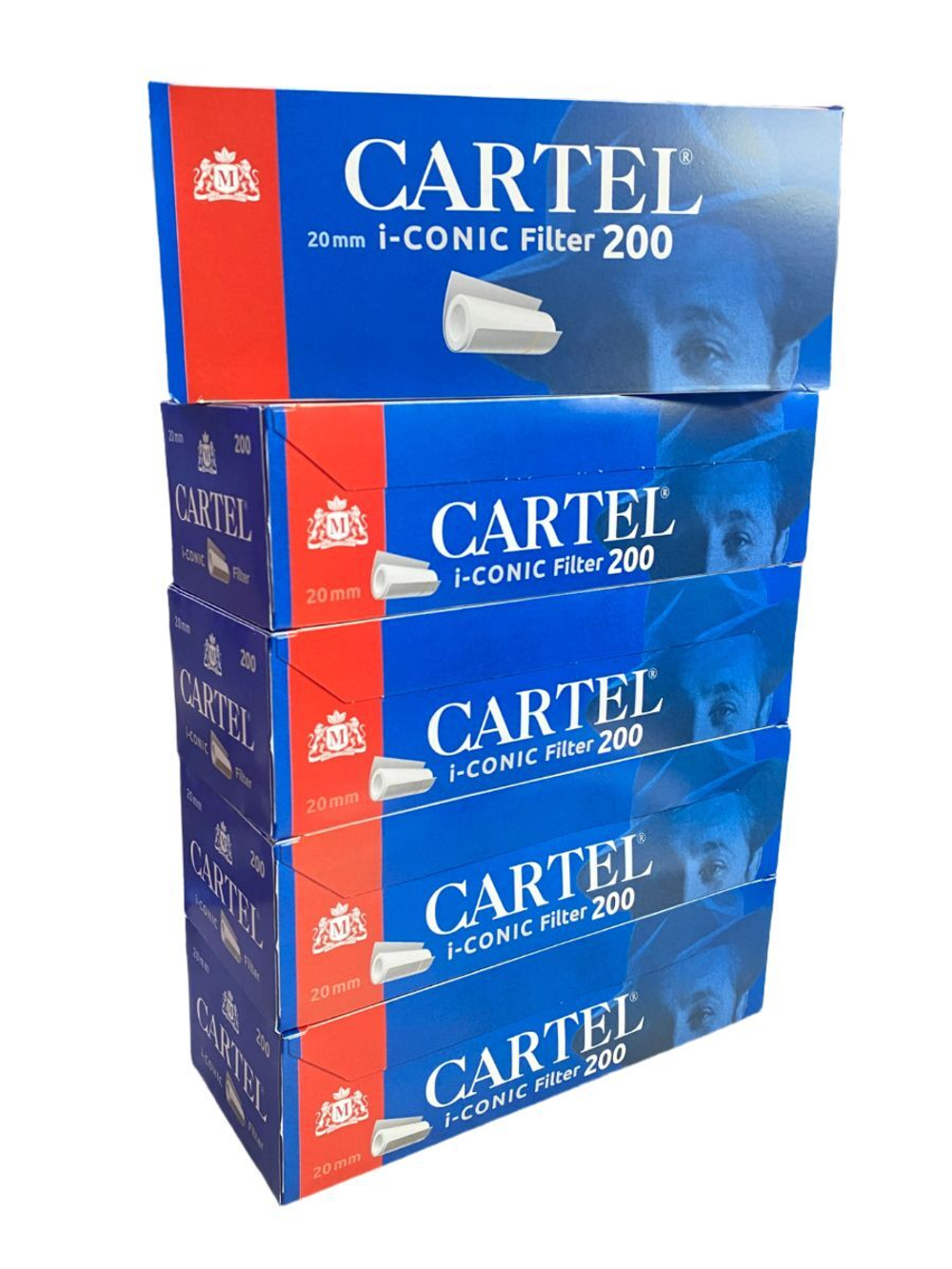 Гильзы для сигарет "Cartel" Long 20mm i-Conic 5х200 штук (Комплект)