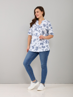 Блузка БЛ-122/белый-синрозы