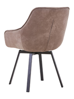 Стул LA ALTA EELLIOT 360 замша темно-серый, каркас черный