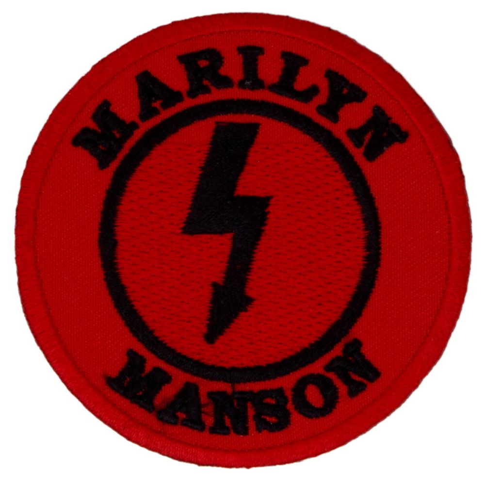 Нашивка Marilyn Manson (красная, круглая)
