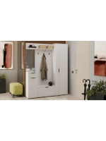 Прихожая с зеркалом Белый Ясень 159х35х200