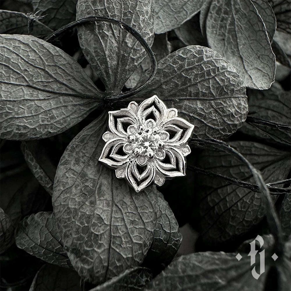 Накрутка &quot;Rosen&quot; - Белое золото - White CZ