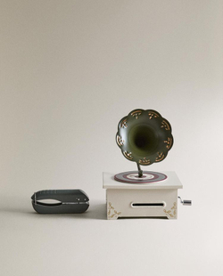 ZARA HOME ДЕТСКАЯ РОЖДЕСТВЕНСКАЯ ИГРУШКА ГРАММОФОН, КРЕМОВЫЙ